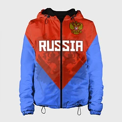 Куртка с капюшоном женская Russia Red & Blue, цвет: 3D-черный