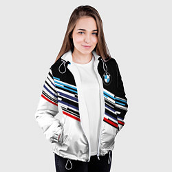 Куртка с капюшоном женская BMW BRAND COLOR БМВ, цвет: 3D-белый — фото 2