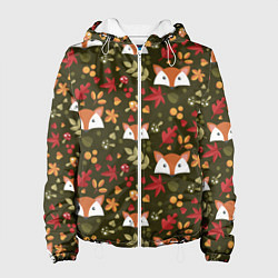 Куртка с капюшоном женская Осенние лисички, цвет: 3D-белый