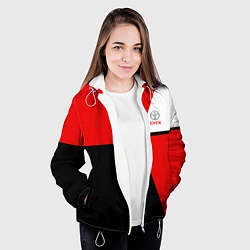 Куртка с капюшоном женская Toyota Sport, цвет: 3D-белый — фото 2