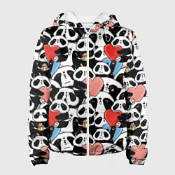 Куртка с капюшоном женская Funny Pandas, цвет: 3D-белый