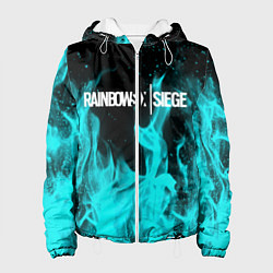 Куртка с капюшоном женская R6S: Turquoise Flame, цвет: 3D-белый