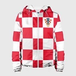 Куртка с капюшоном женская Сборная Хорватии: Домашняя ЧМ-2018, цвет: 3D-белый