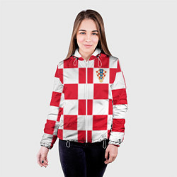Куртка с капюшоном женская Сборная Хорватии: Домашняя ЧМ-2018, цвет: 3D-белый — фото 2