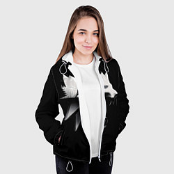 Куртка с капюшоном женская Волк Ведьмака, цвет: 3D-белый — фото 2