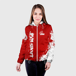 Куртка с капюшоном женская Eat Sleep JDM: Red Style, цвет: 3D-белый — фото 2