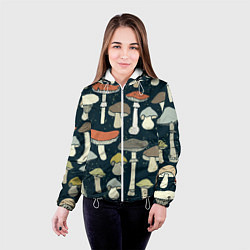 Куртка с капюшоном женская Грибной лес, цвет: 3D-белый — фото 2