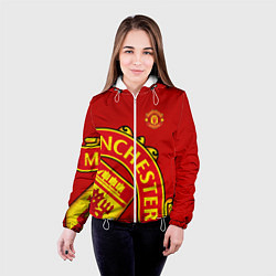 Куртка с капюшоном женская FC Man United: Red Exclusive, цвет: 3D-белый — фото 2