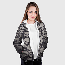 Куртка с капюшоном женская Демонические черепа, цвет: 3D-белый — фото 2