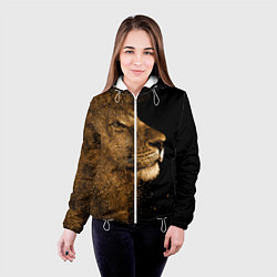 Куртка с капюшоном женская Песчаный лев, цвет: 3D-белый — фото 2