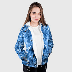 Куртка с капюшоном женская Сине-бело-голубой лев цвета 3D-белый — фото 2