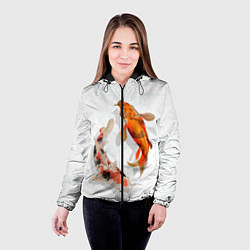 Куртка с капюшоном женская Рыбы удачи, цвет: 3D-черный — фото 2