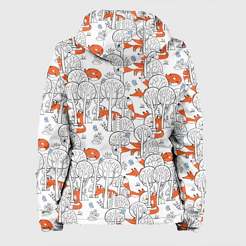 Женская куртка Лисички в зимнем лесу / 3D-Черный – фото 2