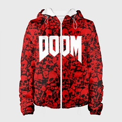Куртка с капюшоном женская DOOM: Blooded Skuls, цвет: 3D-белый