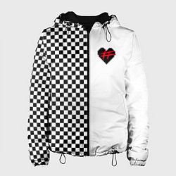 Куртка с капюшоном женская ФРЕНДЗОНА: Шахматы, цвет: 3D-черный