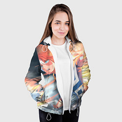 Куртка с капюшоном женская Моя геройская академия, цвет: 3D-белый — фото 2