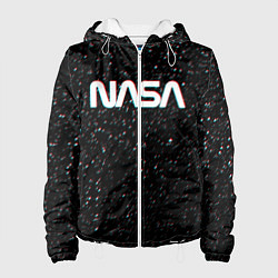 Куртка с капюшоном женская NASA: Space Glitch, цвет: 3D-белый