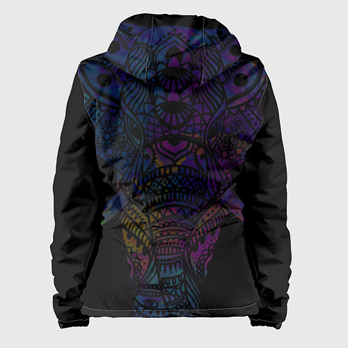 Женская куртка Слон орнамент / 3D-Черный – фото 2