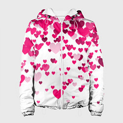 Женская куртка Сердца розовые падают