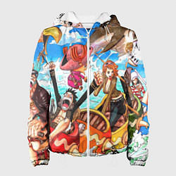 Куртка с капюшоном женская One Piece, цвет: 3D-белый