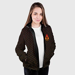 Куртка с капюшоном женская Apex Legends: Orange Dotted, цвет: 3D-черный — фото 2