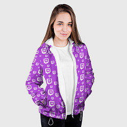 Куртка с капюшоном женская Twitch: Violet Pattern, цвет: 3D-белый — фото 2