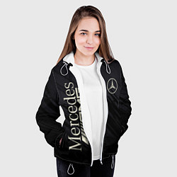 Куртка с капюшоном женская Mercedes AMG: Black Edition, цвет: 3D-белый — фото 2