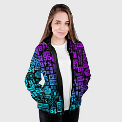 Куртка с капюшоном женская BTS Logos, цвет: 3D-черный — фото 2