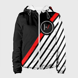 Куртка с капюшоном женская 21 Pilots: Black Logo, цвет: 3D-белый