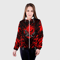 Куртка с капюшоном женская CYBERPUNK 2077, цвет: 3D-белый — фото 2