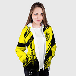 Куртка с капюшоном женская Cyberpunk 2077: Yellow Samurai, цвет: 3D-белый — фото 2