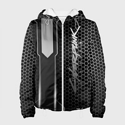 Куртка с капюшоном женская Cyberpunk 2077, цвет: 3D-белый