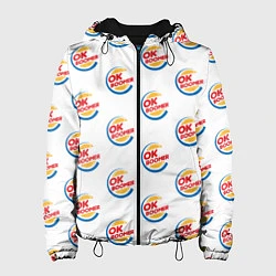 Куртка с капюшоном женская OK boomer logo, цвет: 3D-черный