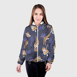 Куртка с капюшоном женская Тигриный прайд, цвет: 3D-белый — фото 2