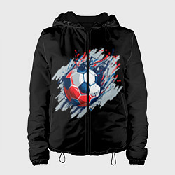 Куртка с капюшоном женская Мяч, цвет: 3D-черный