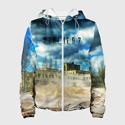 Куртка с капюшоном женская STALKER 2Чернобыль, цвет: 3D-белый