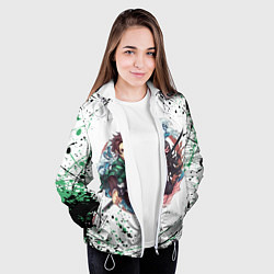 Куртка с капюшоном женская KIMETSU NO YAIBA, цвет: 3D-белый — фото 2