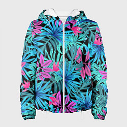 Куртка с капюшоном женская Яркие цветы, цвет: 3D-белый