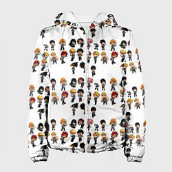 Куртка с капюшоном женская Моя Геройская Академия, цвет: 3D-белый