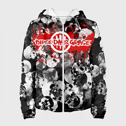 Куртка с капюшоном женская Three days grace, цвет: 3D-белый