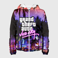 Куртка с капюшоном женская Grand Theft Auto Vice City, цвет: 3D-белый