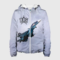 Куртка с капюшоном женская ВВС России, цвет: 3D-белый