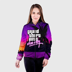 Куртка с капюшоном женская GTA:VICE CITY, цвет: 3D-черный — фото 2