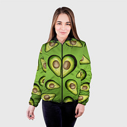 Куртка с капюшоном женская Люблю авокадо, цвет: 3D-черный — фото 2