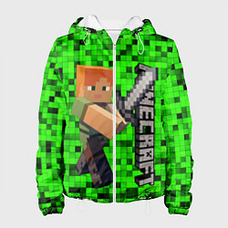Куртка с капюшоном женская MINECRAFT, цвет: 3D-белый