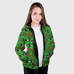 Куртка с капюшоном женская Pepe The Frog, цвет: 3D-черный — фото 2