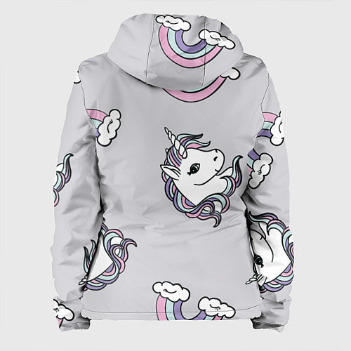 Женская куртка Радужный единорог / 3D-Черный – фото 2