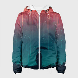 Куртка с капюшоном женская Космический Дождь, цвет: 3D-белый