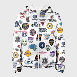 Куртка с капюшоном женская NBA Pattern, цвет: 3D-белый