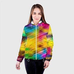 Куртка с капюшоном женская Радужный звездопад, цвет: 3D-белый — фото 2